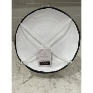 Set 4 The Farmhouse 9” Salad Lunch Plates Matte White Black Rim MELAMINE Ashwell